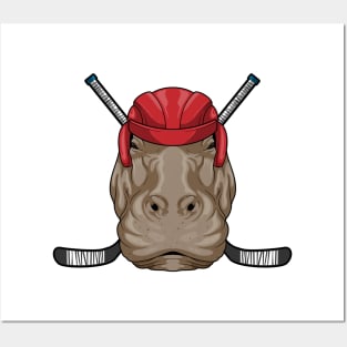 Hippo Ice hockey Ice hockey stick Posters and Art